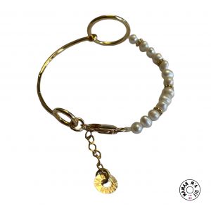 Bracelet demi jonc et perles de culture 4/5 mm baroques