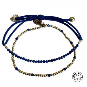 Duo bracelets perles lapis lazuli