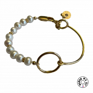 Bracelet demi jonc et perles de culture 6/7 mm baroques
