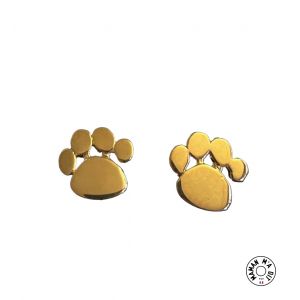 Boucles d'oreilles empreintes pattes de chien argent ou plaqué or