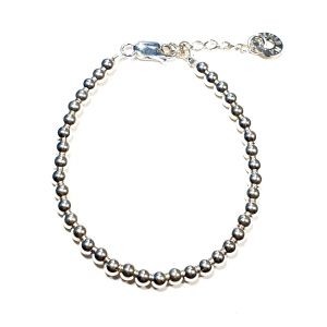 Bracelet perles 4 mm en argent ou plaqué or