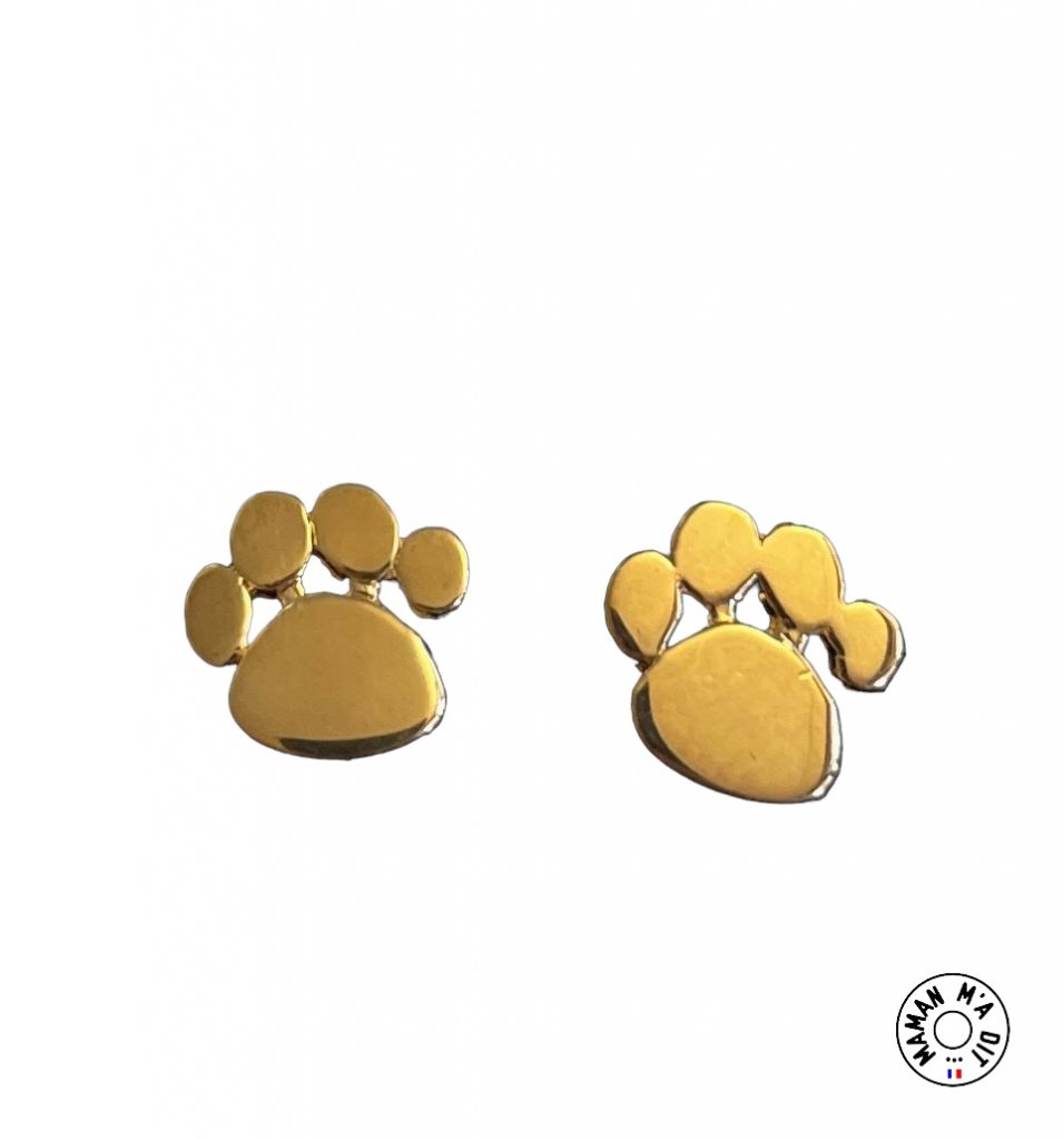 Boucles d'oreilles empreintes pattes de chien