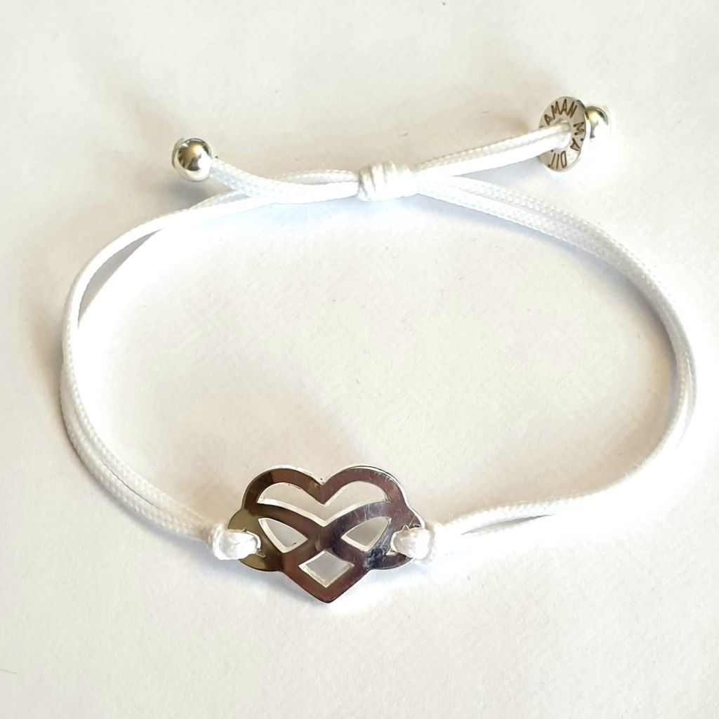Bracelet coeur avec flèche serti d'oxydes