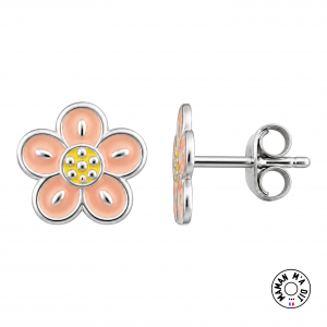 Boucles d'oreilles fleur en argent