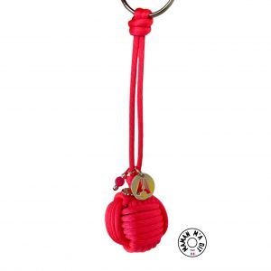 Porte clé boule de Touline lettre au choix 11 mm   pompon perle