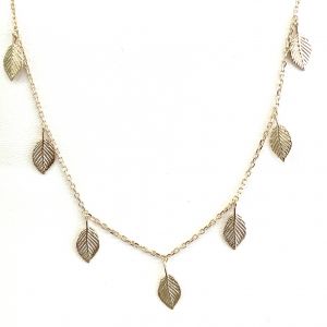 Collier multi feuilles en plaque or