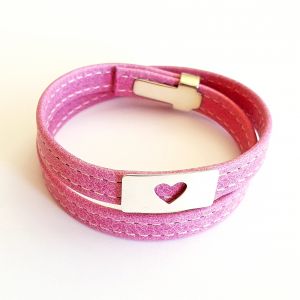 Bracelet cuir coeur