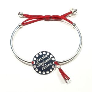 Bracelet demi jonc médaille ronde bulles