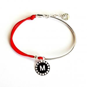 Bracelet demi jonc lettre au choix