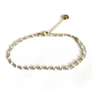 Chaîne de cheville chevillère perles blanches