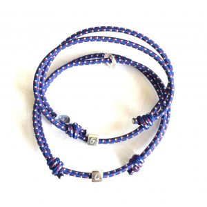 Duo bracelets cube élastique bleu blanc rouge