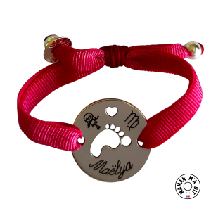 Bracelet jeton empreinte pied  20 mm
