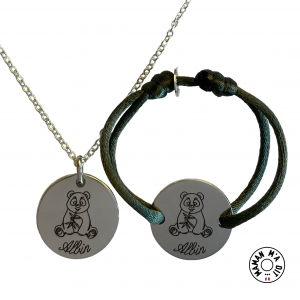 Duo bracelet et collier panda