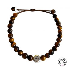 Bracelet perles 6 mm pépite PAPA offerte