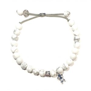 Bracelet perles Howlite 1 mini médaille