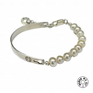 Bracelet demi jonc et perles de culture 6/7 mm