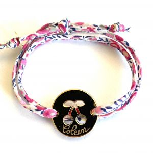 Bracelet medaille cerise 20 mm liberty