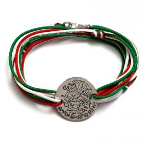 Bracelet drapeau du Mexique jeton 24 mm