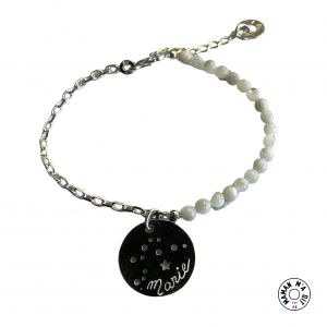 Bracelet constellation chaine argent et perles de nacre