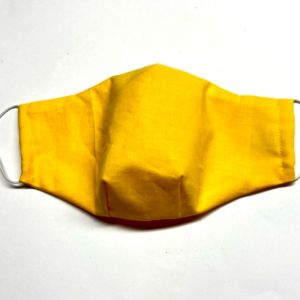 Masque barrière jaune  en tissu lavable