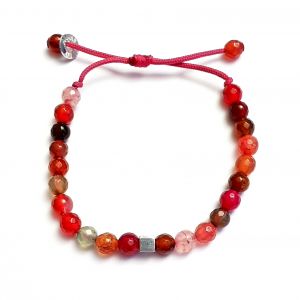 bracelet perles agates multicolores et 1 cube