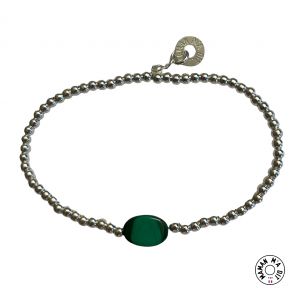 Bracelet perles 3 mm pierre malachite