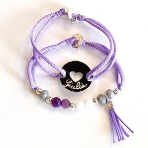 Duo Bracelet coeur et perles