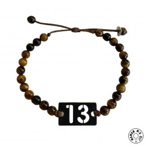 Bracelet numéro au choix de 1 à 31 rectangle perles oeil de tigre