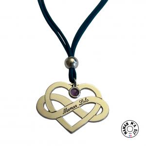 Collier coeur infini pierre de naissance