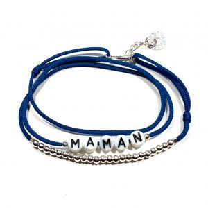 Bracelet lettres Maman en argent ou plaqué or