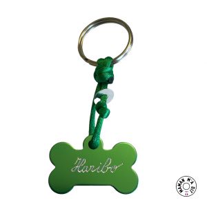 Médaille pour chien os vert