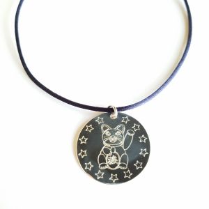 Collier chat médaille 34 mm
