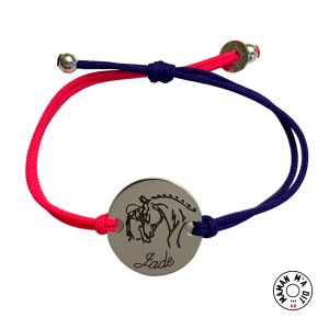 Bracelet cheval cavalière équitation jeton 20 mm