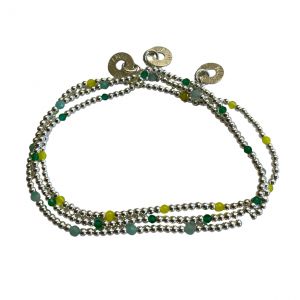 3 Bracelets perles 2 mm en argent ou plaqué or et perles au choix