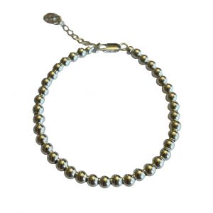 Bracelet perles 5 mm en argent ou plaqué or