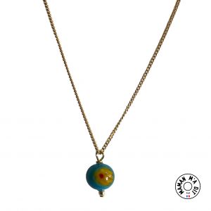 Collier perle de Murano plaque or