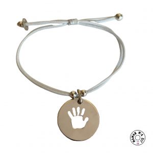 Bracelet  pendentif rond 20 mm empreinte main