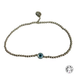 Bracelet perles 2,5 mm en argent et Nazar Boncuk