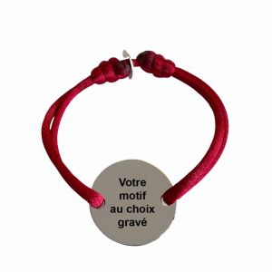 Bracelet jeton 15 mm dessin personnalisé gravé au choix