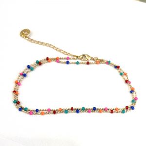 Chaîne de cheville chevillère perles multicolores