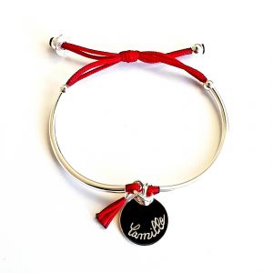 Bracelet demi jonc médaille ronde 15 mm