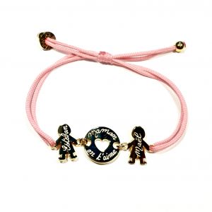 Bracelet  2 personnages et 1 coeur 15 mm