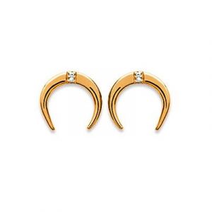 Boucles d'oreilles lune zirconium