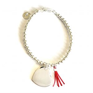 Bracelet cœur monté sur perles