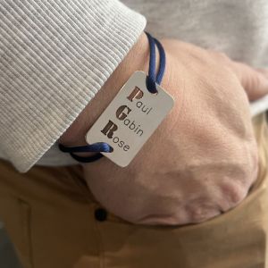Bracelet médaille 22x35 initiales et prénoms