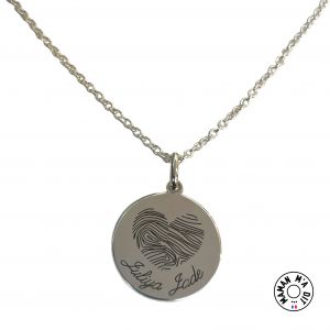 Collier pendentif 24 mm empreintes