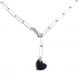 Collier coeur cravate maillons rectangles