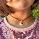 Collier nacre et  coccinelle en argent ou plaqué or