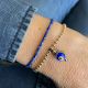 Bracelet perles 2 mm en argent ou plaqué or lapis lazuli