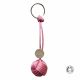 Porte clé boule de Touline médaille ronde acier inoxydable